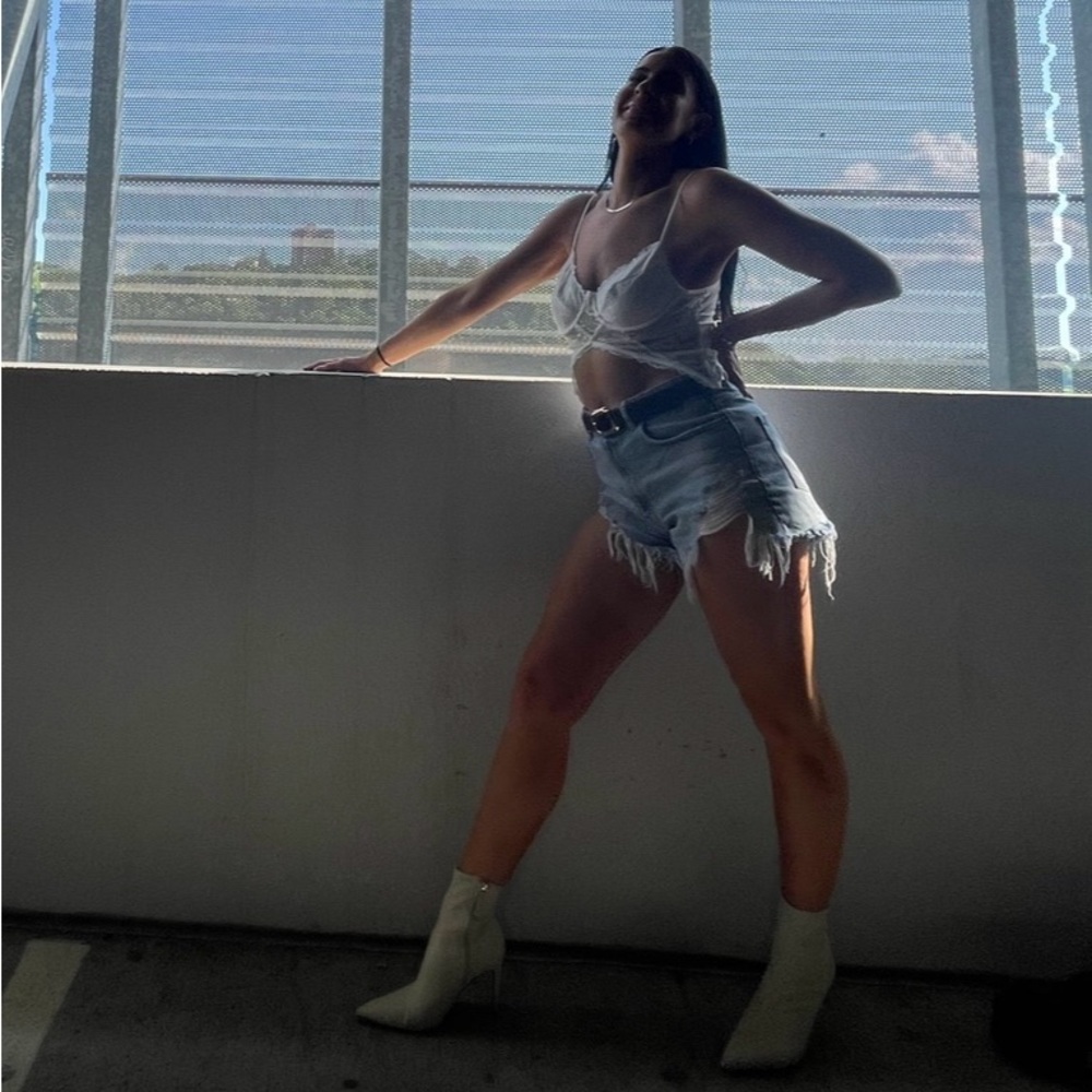 Zara | Ripped Denim Shorts